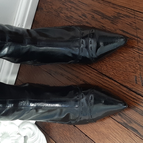 Knee high faux patent leather boots - Picture 3 of 8